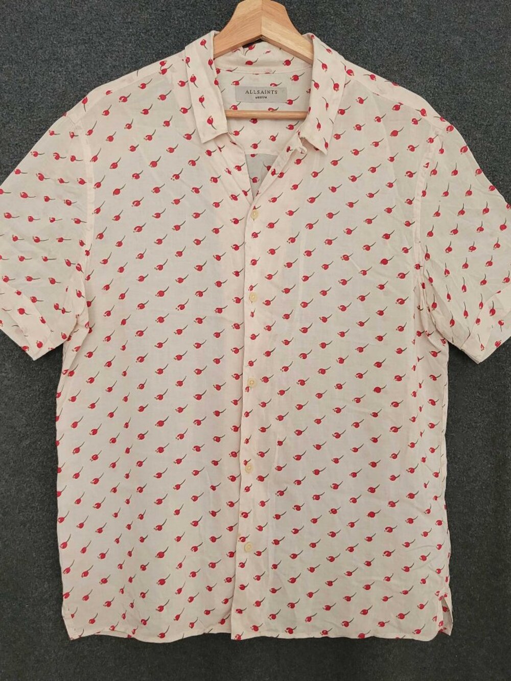 All Saints Cerise SS Camp Shirt Men’s M Bottoned Up
